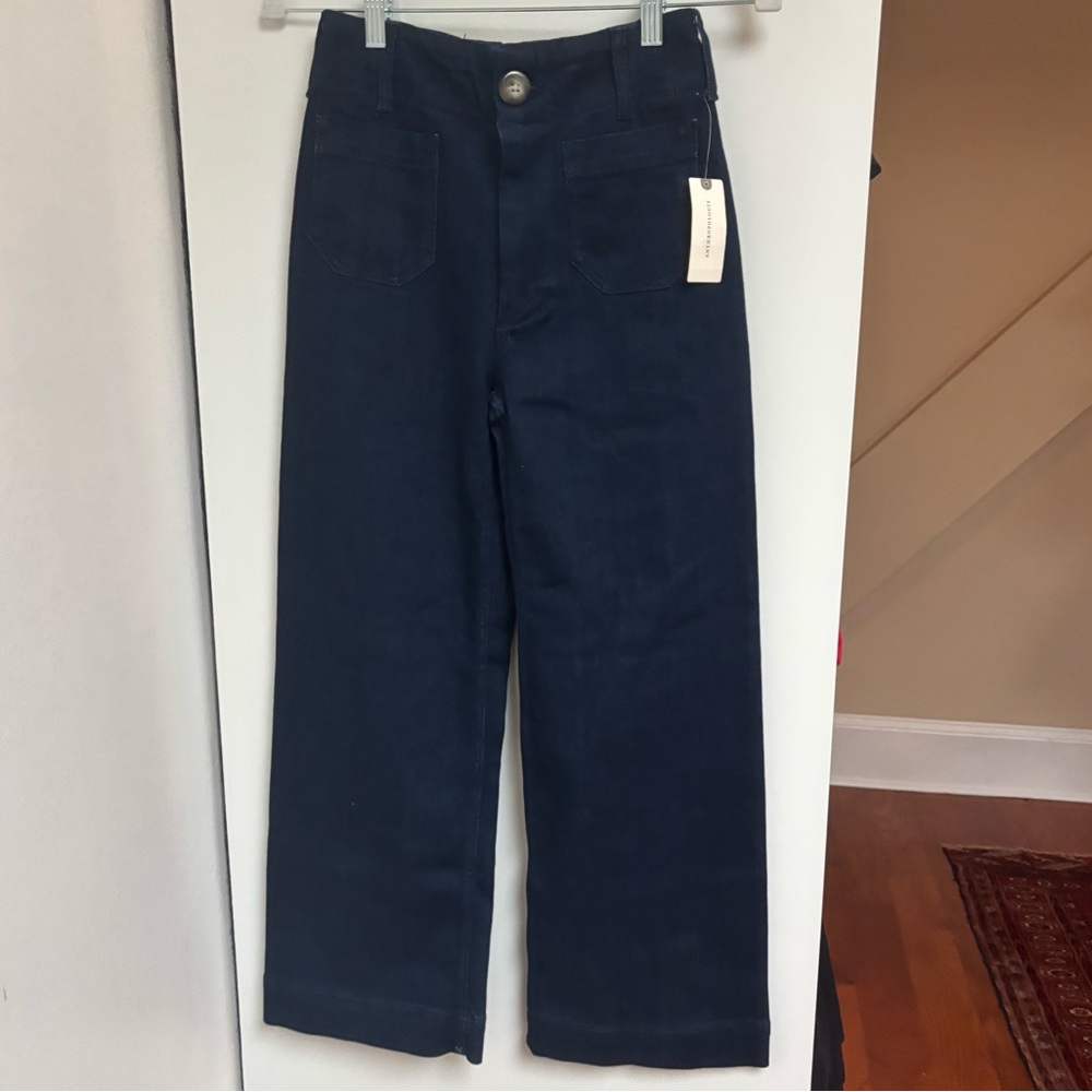Anthropologie Navy Wide Leg Jeans - Picture 2 of 6
